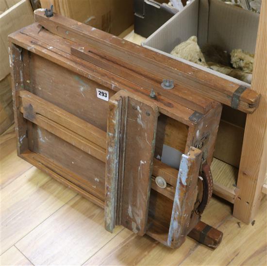 A travelling artists easel
